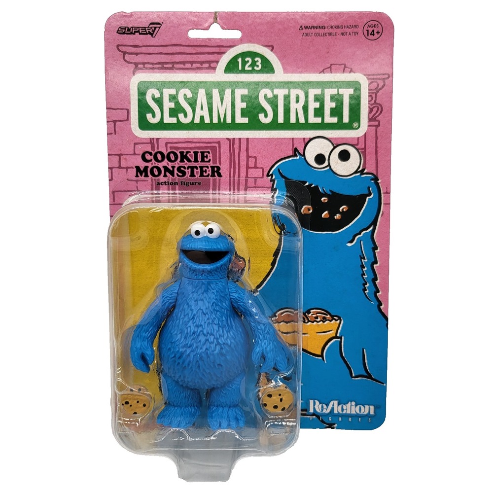 Super7 Sesame Street ReAction Cookie Monster Action Figure‎ Sealed UPC 878549